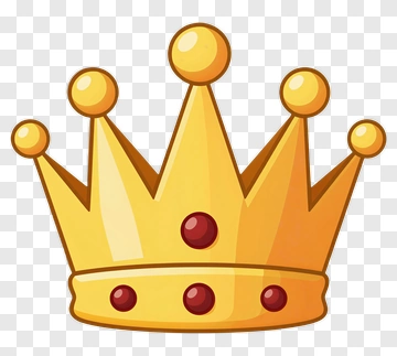 Gold Crown With Red Jewels PNG