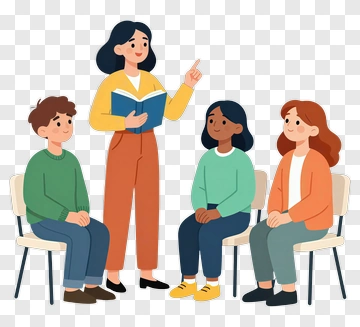 Teacher Leading A Classroom Discussion PNG