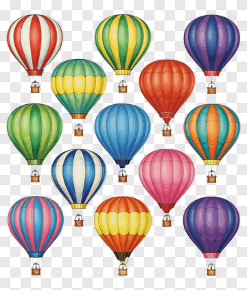 Colorful Hot Air Balloons PNG