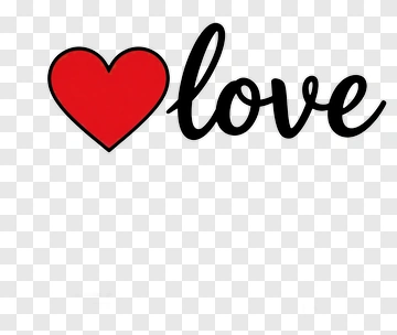 Heart And Love Text Design PNG