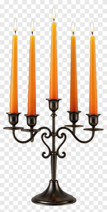 Candelabra With Orange Candles PNG