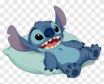 Cartoon Stitch Lying On A Pillow PNG