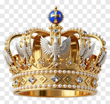 Golden Crown With Pearls And Eagles PNG