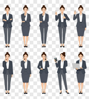 Businesswoman In Various Poses PNG