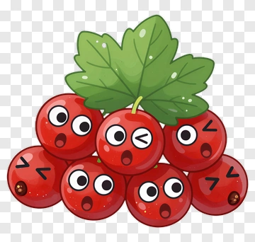 Cartoon Cherry Group With Expressions PNG