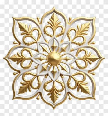 Golden Decorative Floral Ornament PNG