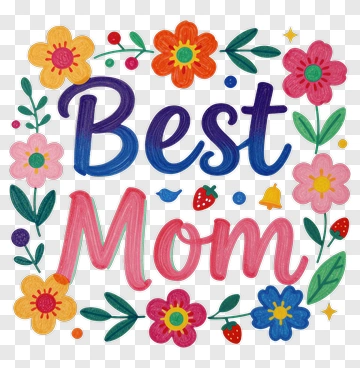 Best Mom Floral Design PNG