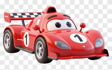 Cartoon Red Race Car PNG