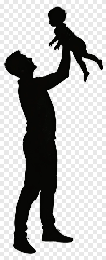 Father Holding Child In Silhouette PNG