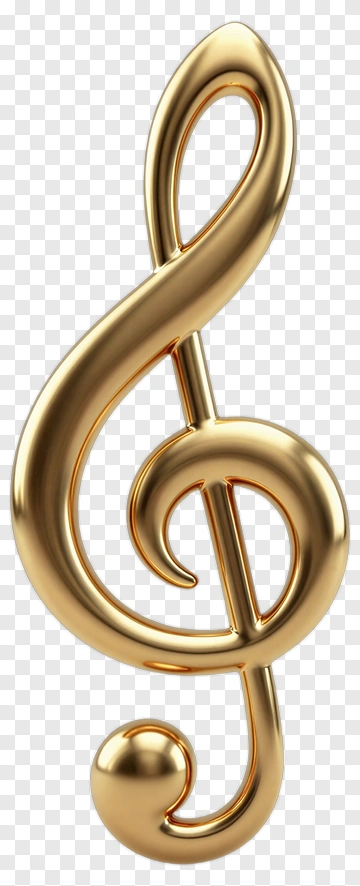 Golden Treble Clef Symbol PNG