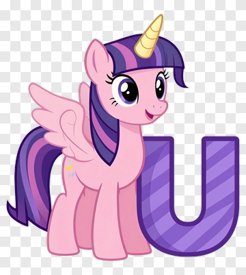 Cartoon Unicorn With Letter U PNG