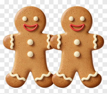 Gingerbread Cookies With Smiling Faces PNG