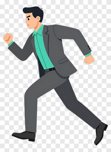 Businessman Running In A Suit PNG