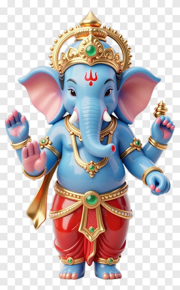 Colorful Lord Ganesha Statue PNG