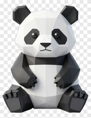 3D Panda Bear PNG