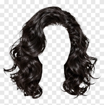 Curly Black Wig PNG
