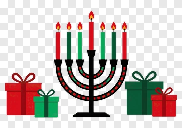 Hanukkah Menorah With Gifts PNG