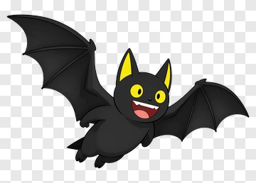 Cartoon Bat Flying With A Happy Expression PNG