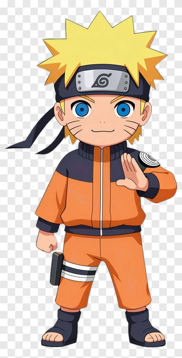 Naruto Uzumaki In Orange Ninja Outfit PNG