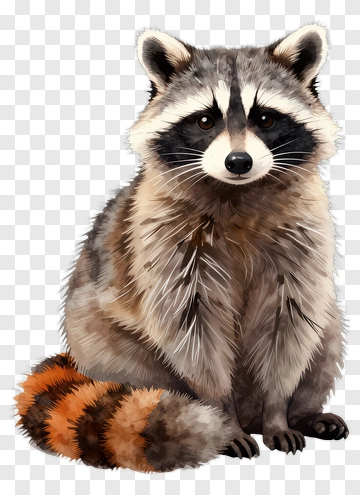 Realistic Raccoon Sitting PNG