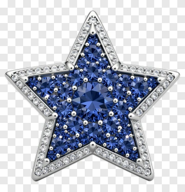 Blue Star Brooch With Diamonds PNG