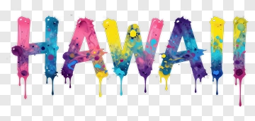 Colorful Hawaii Text Design PNG