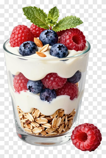 Yogurt Parfait With Berries And Granola PNG