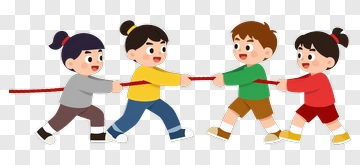 Cartoon Children Playing Tug Of War PNG