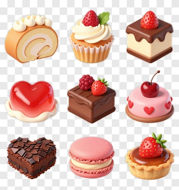 Colorful Dessert Treats Collection PNG