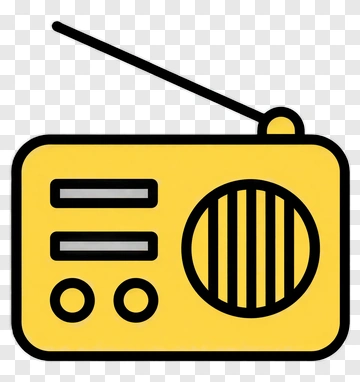 Yellow Retro Radio PNG