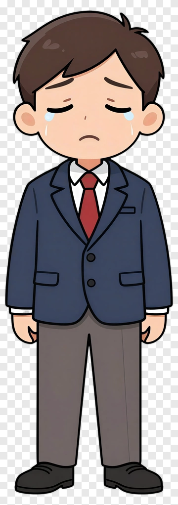 Sad Cartoon Businessman PNG