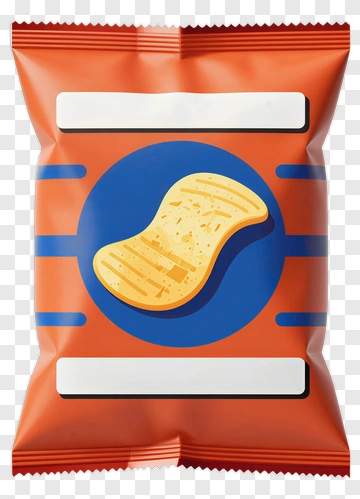 Snack Packaging With Potato Chip Illustration PNG