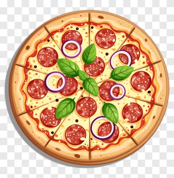 Pepperoni Pizza With Fresh Basil And Onion PNG