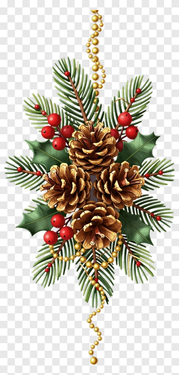 Christmas Pine Cone Arrangement PNG