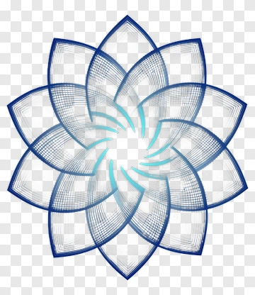 Geometric Blue Flower Design PNG