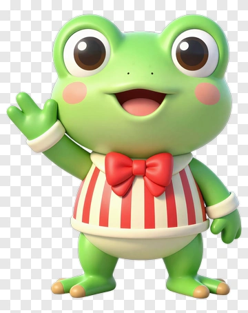 Cartoon Frog Waving Hello PNG