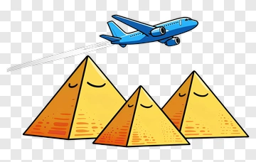 Airplane Flying Over Pyramids PNG