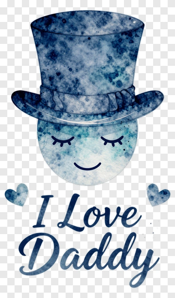 Watercolor I Love Daddy Design With Hat PNG