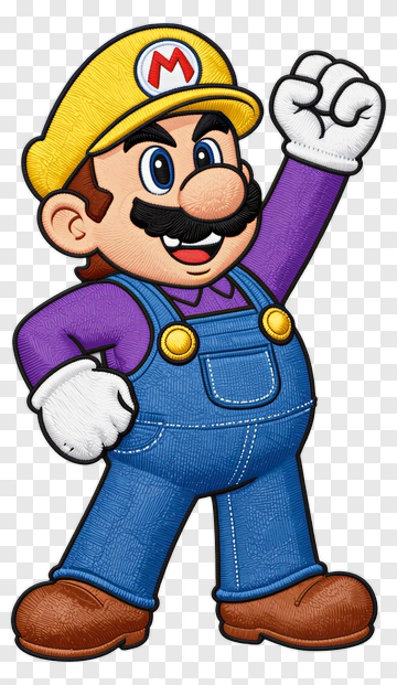 Cartoon Character With Yellow Hat And Blue Overalls PNG