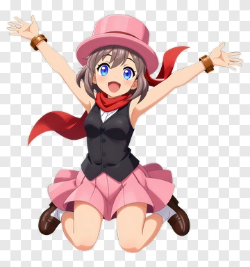 Happy Girl Jumping In A Pink Outfit PNG