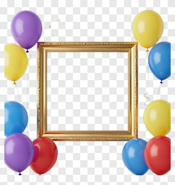 Colorful Balloon Frame PNG