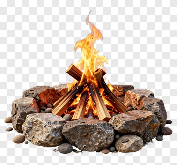 Campfire Surrounded By Rocks PNG