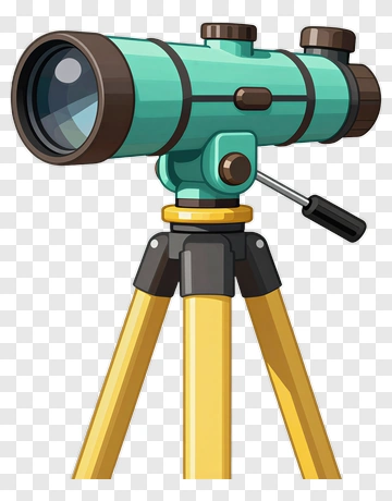 Cartoon Telescope On A Tripod PNG
