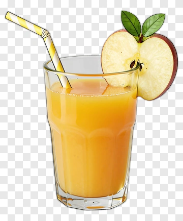Apple Juice In A Glass With Straw PNG