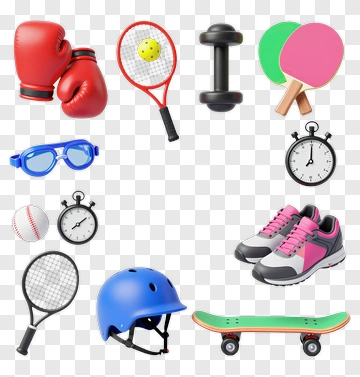 Sports Equipment Collection PNG