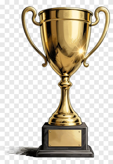Gold Trophy On A Black Base PNG