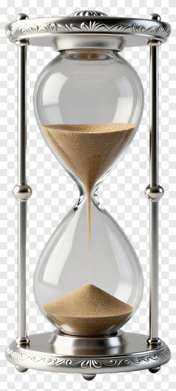 Hourglass With Silver Frame PNG
