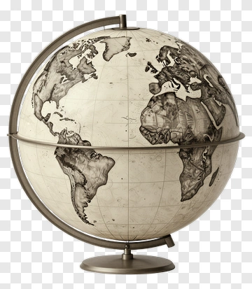 Vintage Globe On Stand PNG