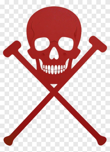 Red Skull And Crossbones Symbol PNG