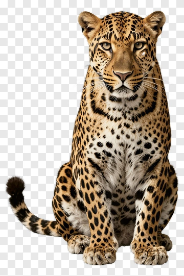 Leopard Sitting Proudly PNG